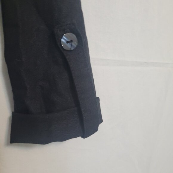 Frankie & Missy Button Front Roll-Up Sleeve Linen Blend Shirt Size L - Picture 10 of 13